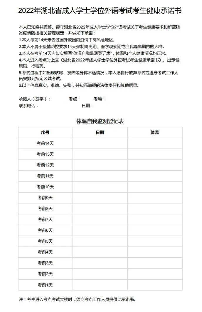 我校2022年湖北省学位外语考试注意事项