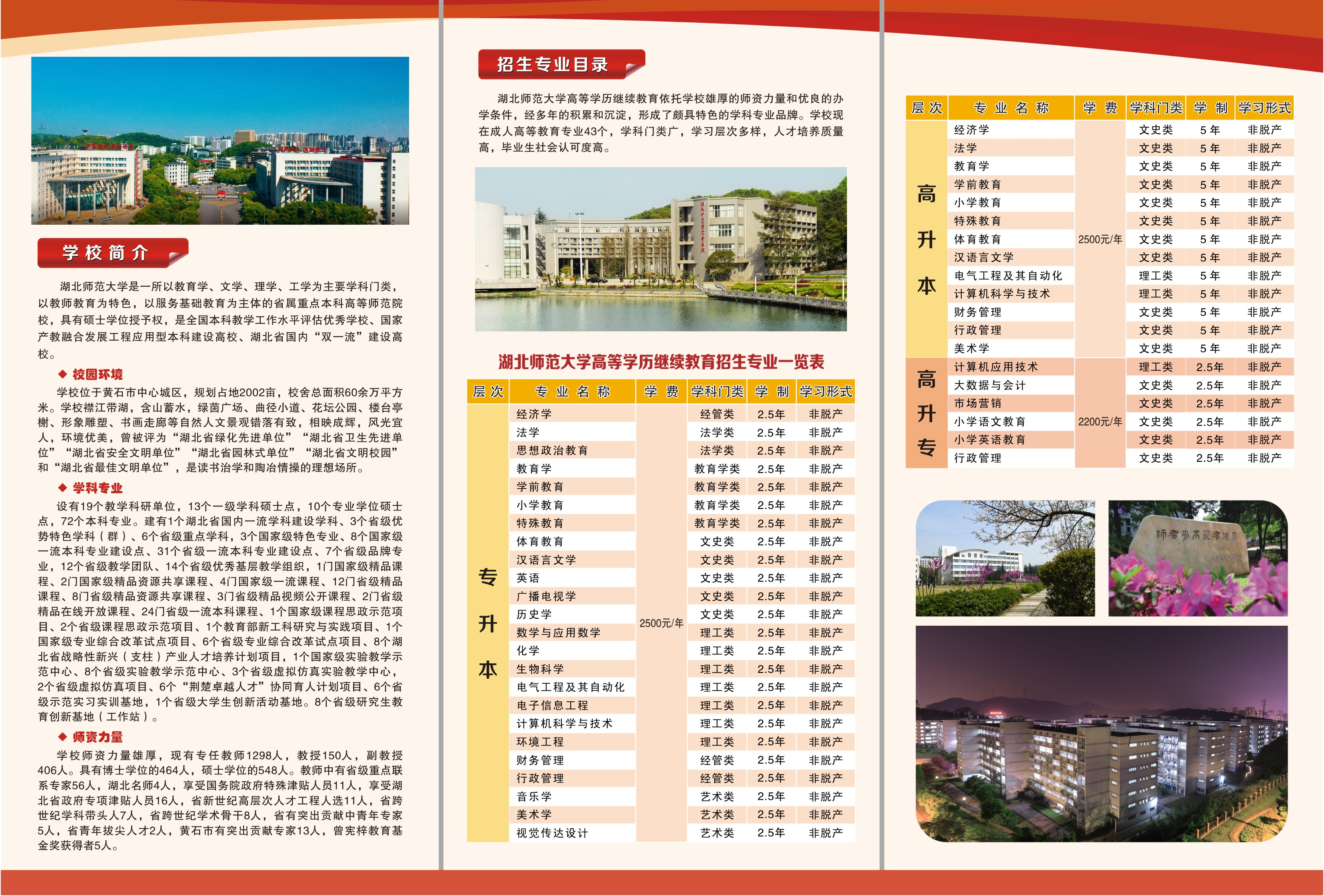 2023年湖北师范大学成人高考成教招生简章